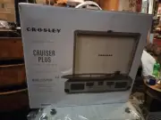 Crosley CR8005F-BU Cruiser Plus Vintage Bluetooth Turntable, Herringbone