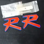 2x Matte Blue R Glossy Red Metal Grille Badge Emblem Engine 3D Perofrmance Turbo (for: Renault)