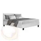 Artiss Neo Bed Frame PVC Leather White Double