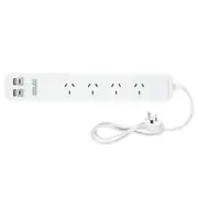 Arlec 4 Outlet Powerboard With USB 2A And 2C Charging Ports