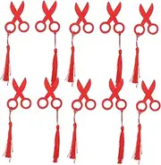 HOLIDYOYO Red Ornamental Scissors Toy 10pcs Set Boys and Girls Scissors Charm Draw Lots Party Props Craft Scissors for Toddlers