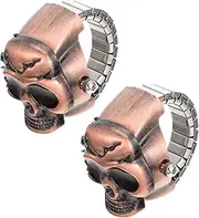 [Healvian] Vintage Style Clamshell Ring Watch Skull Ring Watch Set Material Adjustable Time Display