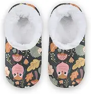 [Caihoyu] Slipper for Kids Girls Boys Coral Fleece Anti-Skid Sole Lightweight House Shoes Hotel Travel Bedroom Airplane Party