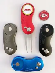 2 Prong Switchblade GOLF DIVOT REPAIR TOOL Red + Ballmark KANSAS CITY Chiefs