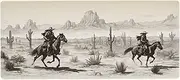 Flradish Western Desert Cowboy Large Mouse Pad Non-Slip Desk Mat for Desktop 3mm Thick Long Rubber Base Desk Mat Protector for Gamer Office Work Home 35.4x15.7 Inch