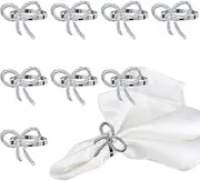 BEAVOING Pack of 18 Napkin Rings Alloy Hollow Out Flower Napkin Holder Dinning Table Napkin Ring for Dinner Parties Wedding Banquet Table Setting Family Gatherings Table Decor（Silver，18）