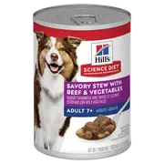 Hill's Science Diet Adult 7+ Senior Savory Stew With Beef & Vegetables Wet Dog Food (12 x 363g cans)