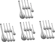 Cabilock 32 Pcs Multi-Function Stainless Steel Serving Spoons Slotted Salt Cellar Flour Spoons Utensils for Cooking Catering