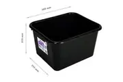 10x Large Heavy Duty 15L Black Plastic Basin Tub Containers Storage Crate Box AU