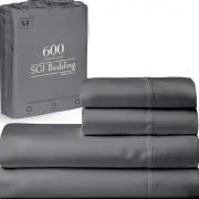 SGI bedding 600 Thread Count 4 Piece 100% Egyptian Cotton Full XL Size Sheets...