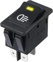 KLVN 1PCS KCD4 Rocker Switch ON-Off 2 Position 4 Pins LED Push Button 12v 35A Automobile refitting Fog lamp Switch with Light with Lightin(Yellow)