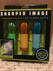 Flashlights Sharper Image 3 Piece Glow In The Dark LED Flashlights NEW