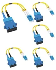 5 Pack Fiber Optic Adapter Cable LC Male to SC Female OS2/OS1 Duplex Singlemo...