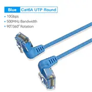 Vention IBOLF Cat6A UTP Patch Cable - 1m - Blue Rotate Right Angle - Slim Type [IBOLF]