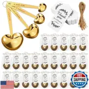 Umigy 30 Set Heart Shaped Measuring Spoon Tea Spoons Wedding Baby Shower Favo