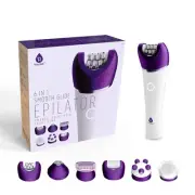6-in-1 Smooth Glide Epilator for Women, Wet & Dry Electric Hair Removal Devic...