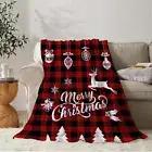 YeeJu Christmas Decorative Throw Blanket Red Plaid Christmas Throw Blanket fo...