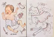 Jonas is Born Doll Paper Doll,1993 DOLLS Magazine, Roland's Heimer, VTG