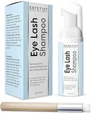 Eyelash Extension Shampoo & Brush - Gentle Aftercare Foaming Lash Cleanser Kit & Makeup Remover - For Home & Salon Use