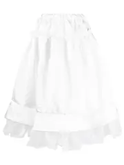 [COMME des GARCONS COMME des GARCONS] 緞面薄紗鬆緊腰帶半身裙