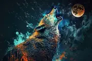 Wolf Howling At The Moon Stylish Animal Art Animal Wolf Art Wall Decor Wall