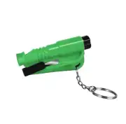 Green 3-in-One Safety Keychain Car Window Glass Breaker/Seatbelt Cutter/Whistle