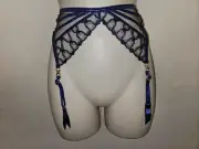 Honey Birdette Celeste Indigo suspender size Small NWT
