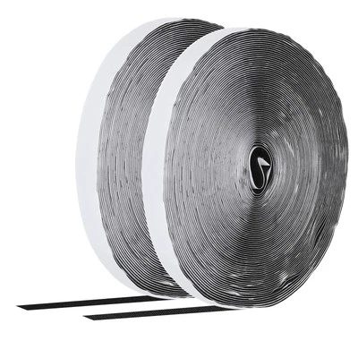 1 Set 1" x 82ft Hook and Loop Strips Roll Tape Double Sided Black