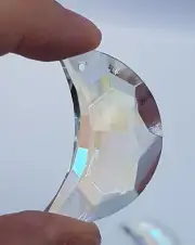 40mm moon crystal suncatcher pendant, jewellery craft hanging rainbow prism