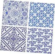 PERSELOSO 4Pcs Blue and White Porcelain Pattern Throw Pillowcase Square Cushion Covers for Sofa and Bed Decorative Pillow Supply Unique and Design