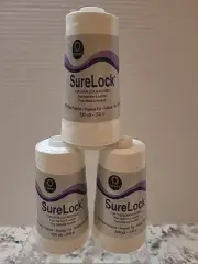 3-SURE LOCK ~WHITE ~100% Spun Polyester Thread Overlock Machines ~3000 Yds Each