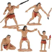 ibasenice Collectible 5pc Primitive Men Kit Resin Models Simulation Toys for Pretend Play and Decorative Displays