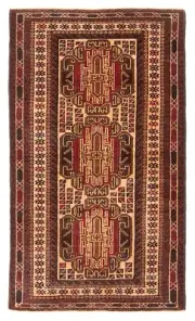 Vintage Hand-Knotted Area Rug 2'8" x 4'9" Traditional Wool Carpet