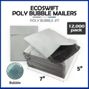 12000 #T 5x6 "EcoSwift" Brand Poly Bubble Mailers Padded Envelopes FULL PALLET