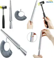NIUPIKA Ring Sizer Set Metal Measuring Tool Mandrel Silver, Black, Grey