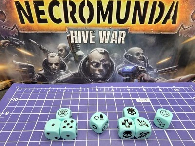 Necromunda Teal & Black Dice Set - Ammo Injury Scatter Die D6 Warhammer 40k