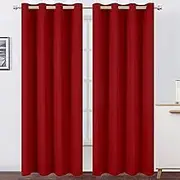 LEMOMO Red Curtains 52 x 84 Inch Long/Blackout Curtains Set of 2 Panels/Room Darkening Thermal Insulated Bedroom Curtains Drape