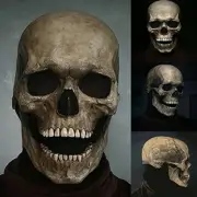 A+Halloween Party Full Head Skull Mask Helmet w/ Movable Jaw Latex Headgear Prop