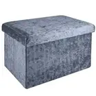 Foldable Bench 49x30x30 cm Ottoman Stool Seat Cube Storage Box