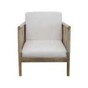 Roomlane Evon Sofa Chair Mango Wood and Jute in Natural Color Cushions