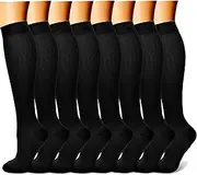 [Aidexnba] Graduated Copper Compression Socks for Men & Women Circulation 8 Pairs 15-20mmHg - Best for Running Athletic Cycling