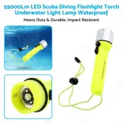 55000Lm LED Scuba Diving Waterproof Flashlight Torch Underwater Light Lamp