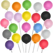 Garneck 30Pcs Colorful Foam Balls Cake Decorations for Birthday Party Wedding Cupcake Toppers Miniature Balloon Picks Fun and Attractive Dessert Decor