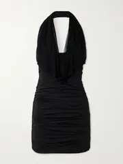 [Maygel Coronel] Maygel Coronel - Taglio Asymmetric Draped Stretch-jersey Mini Dress - Black - Extended Extended Black