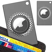 [CITYWAY] 2 Pack Airtag Wallet Holder, Slim Thin Airtag Wallet Card, Credit Card Size Wallet Case Holder for AirTag for Purse, Handbag, Clutch, Wristlet (Gray)