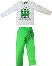 [Fashion UK] Minecraft Kids Long Sleeve Winter Pyjamas - Grey, Multi, 9 Years, Multicolored, 9 Years