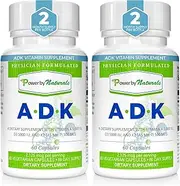 Power By Naturals ADK Vitamin Supplement, Pack of 2 (60 Capsules Each)