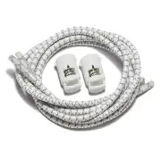 (Elastic No Tie Shoelaces (Made in the USA) 38-Inch White Reflective