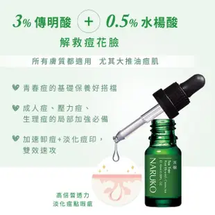 【NARUKO 牛爾】茶樹粉刺痘疤調理組(去角質凝膠120ml+痘印美白寶10ml+修護夜敷膜25g)