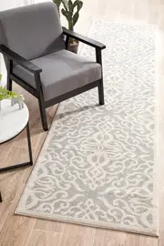 Abode Rug Culture Silver & Off White Trellis Durable Runner Rug
